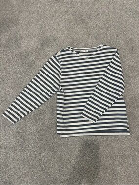 Alex Mill Navy & White Striped Long-Sleeve Tee